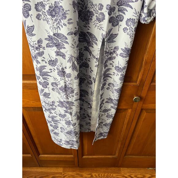 NWT Hill House Women's The Simone Maxi Open Back Dress Lilac Floral Tonal Size L - Picture 9 of 10